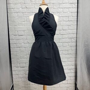 Lulakate Black Halter Ruffle Neck Fit & Flare A-Line Mini Dress Size 14